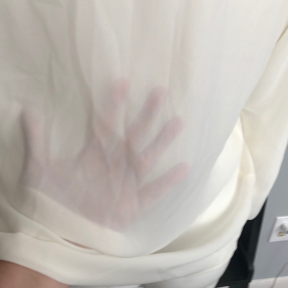 VTG Susan Bristol sheer ivory long sleeve blouse - Picture 4 of 10